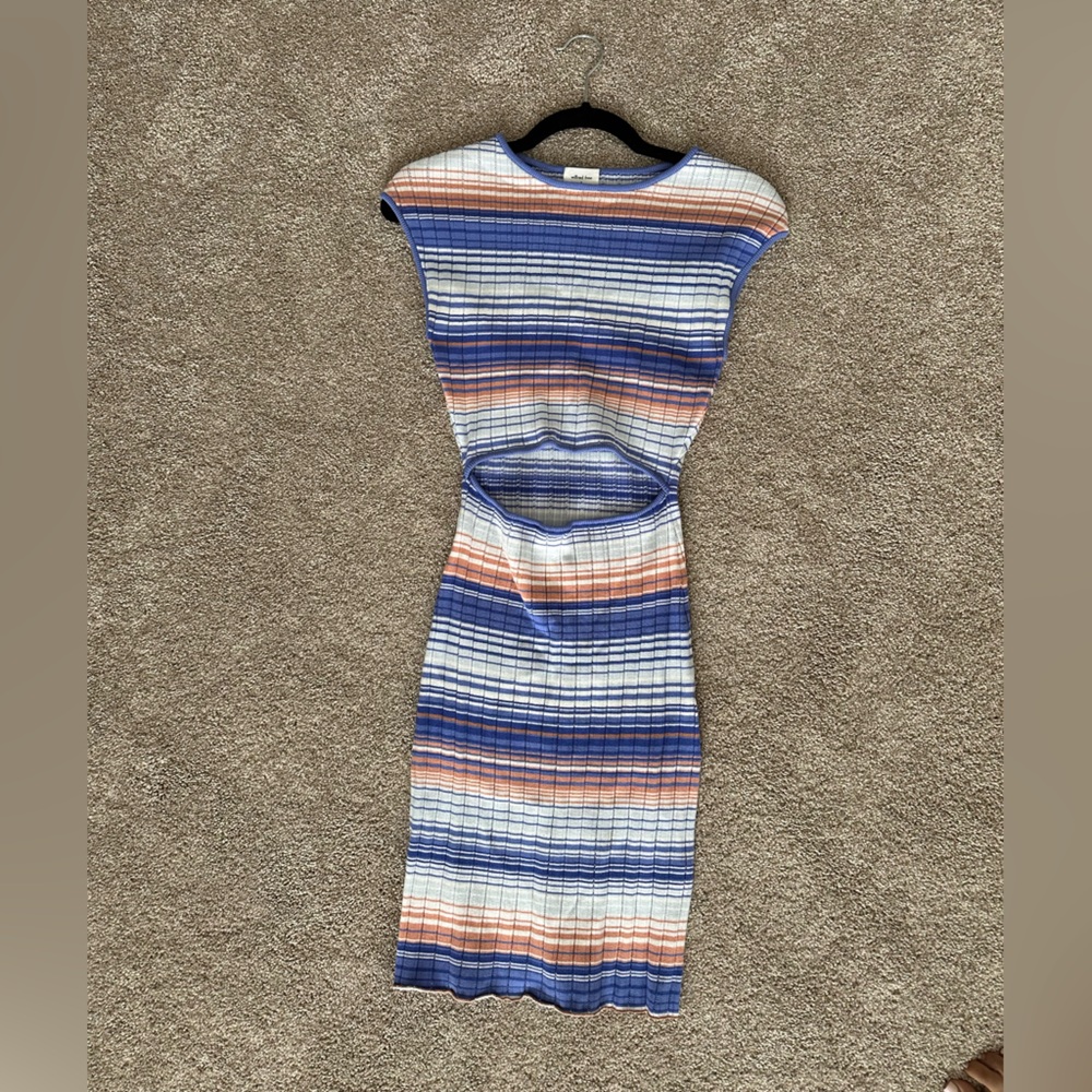 Striped Knit Dress with Cutout